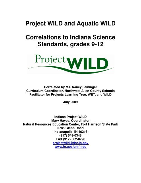 Science correlations, grades 9-12 - Project Wild