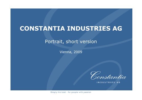 CONSTANTIA INDUSTRIES AG - impress