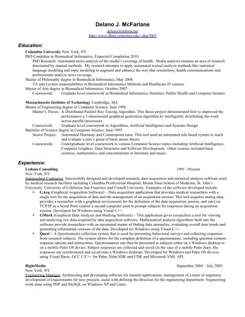 resume - People - Columbia University
