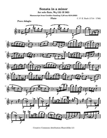 Sonata In A Minor for Solo Flute - Free Sheet Music Downloads
