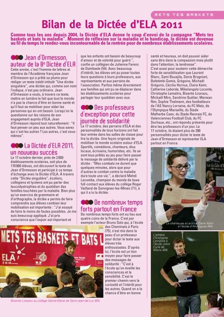 ELA Infos n°76 – décembre 2011