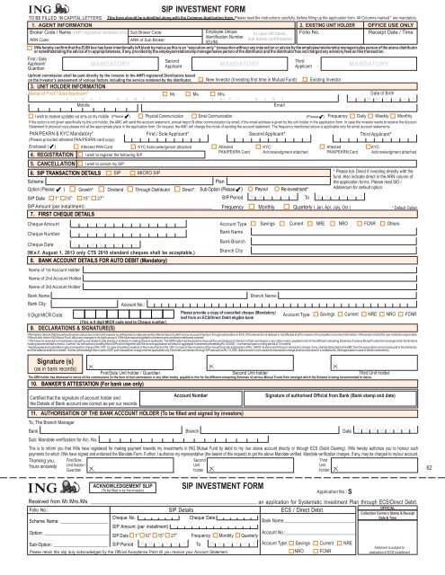 Download Application Form - ING Investment Management