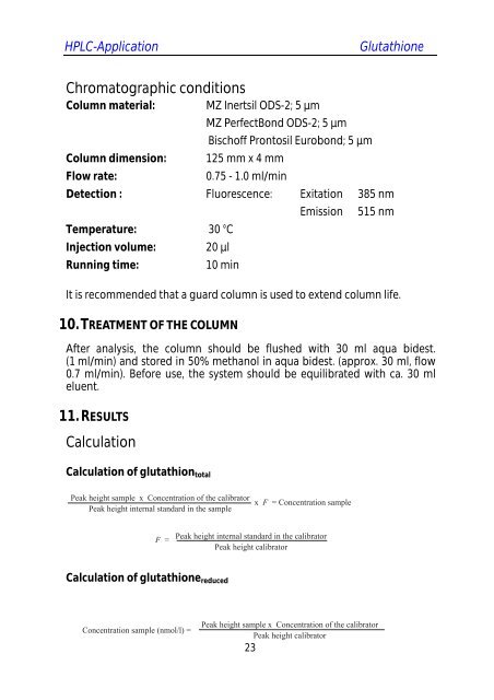 HPLC-Analytik Glutathion - bei Immundiagnostik