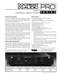 3301 POWER AMPLIFIER - Crest Audio