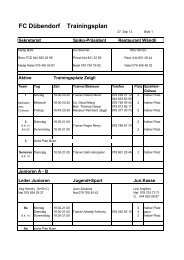 FC DÃ¼bendorf Trainingsplan