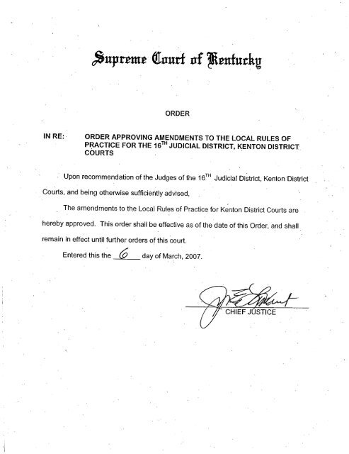 Local District Rules Kentucky Court Of Justice