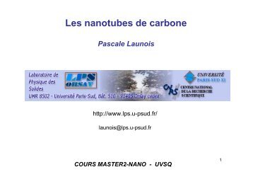 Les nanotubes de carbone : cours de Master 2 âNano UVSQ