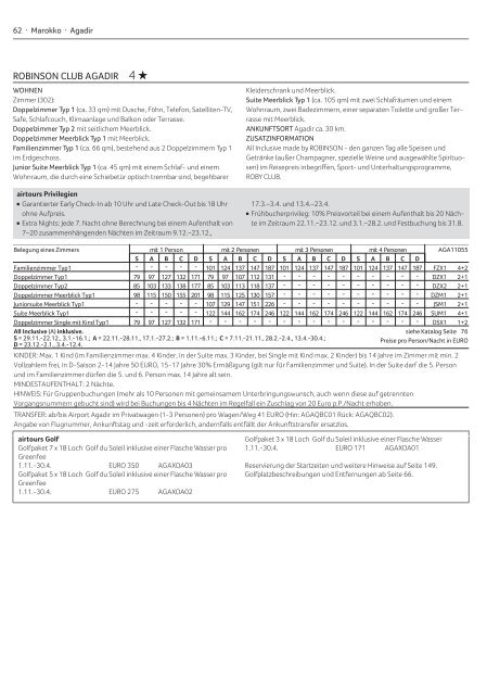 WINTER 2011 | 2012 PREIS- UND DETAILINFORMATIONEN