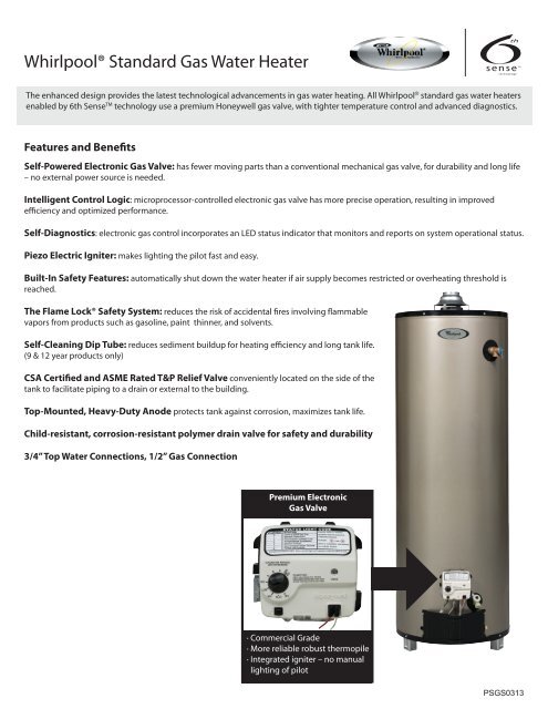 WhirlpoolÂ® Standard Gas Water Heater