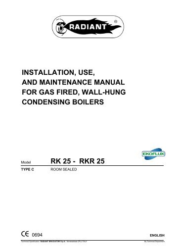 RK-RKR 25 Ecoflux Instal - User - Portsdean Technical