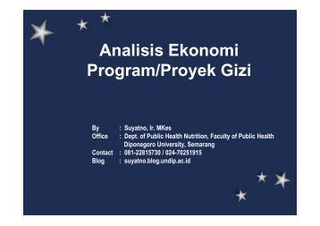 analasis proyek Gizi - Suyatno, Ir., MKes - Undip