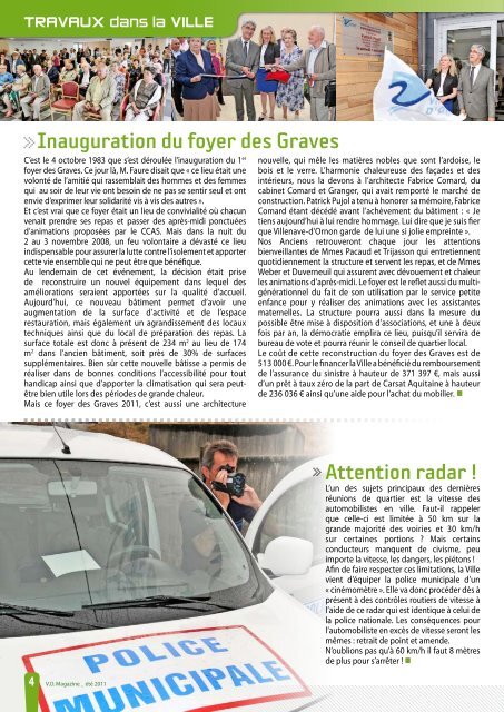 TÃ©lÃ©chargez le VO Magazine Juillet AoÃ»t 2011 ... - Villenave d'Ornon