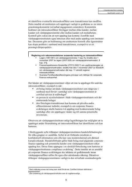 Processen vid nyintroduktioner och emissioner - Finansinspektionen