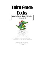 Third Grade Guided Reading Level Books List - Sachem Public Library