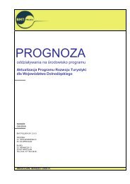 Prognoza oddziaływania Aktualizacji PRT - Turystyka