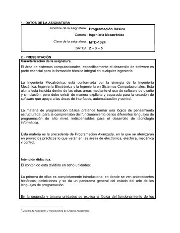 FA IMCT-2010-229 Programacion Basica.pdf - Instituto TecnolÃ³gico ...