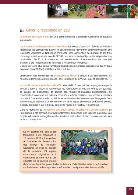 rapport activite 2011 pn - Province Nord