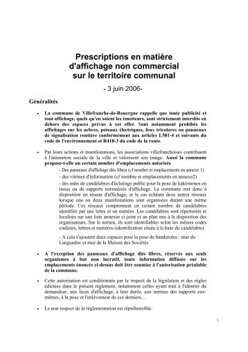 Règlement de l'affichage - Villefranche-de-Rouergue