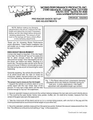 pro racer shock set-up and adjustments - Works Shocks