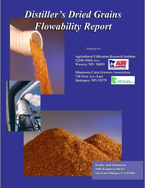 Distillers dried grains flowability report. - Distillers Grains By ...