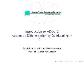 Introduction to ADOL-C Automatic Differentiation by OverLoading in ...