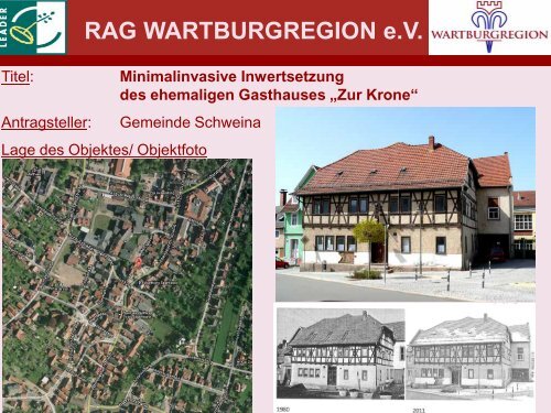 „Zur Krone“ am Marktplatz in Schweina - RAG Wartburgregion