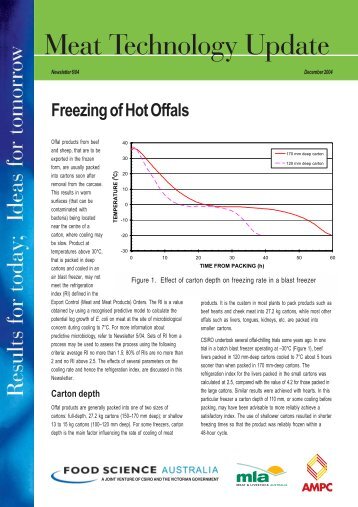 Freezing of hot offals. - Red Meat Innovation