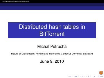 Distributed hash tables in BitTorrent - KSP