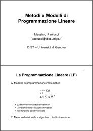 Metodi e Modelli di Programmazione Lineare - Massimo Paolucci
