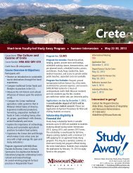 The Culture & Cuisine of Crete - International Programs - Missouri ...