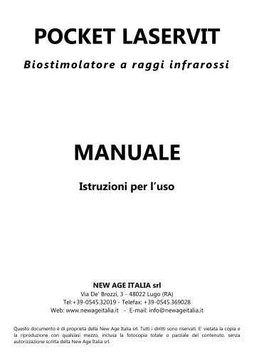 POCKET LASERVIT MANUALE