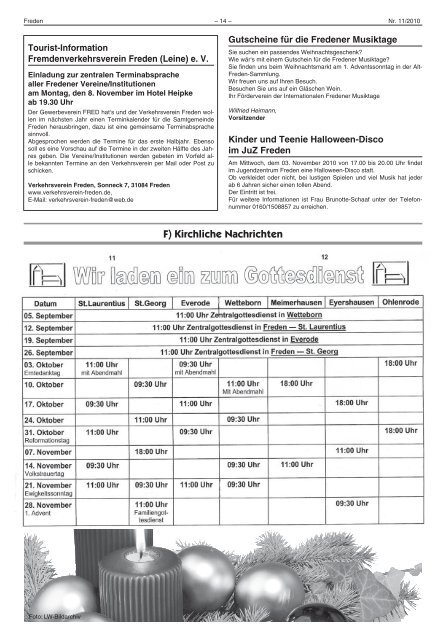 Gemeinsamer Fredener Adventsmarkt am 1. Adventssonntag