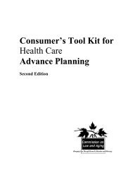 Consumer's Tool Kit for Health Care Advance Planning