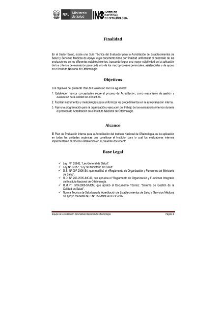 PLAN DE EVALUACION - Instituto Nacional de OftalmologÃ­a