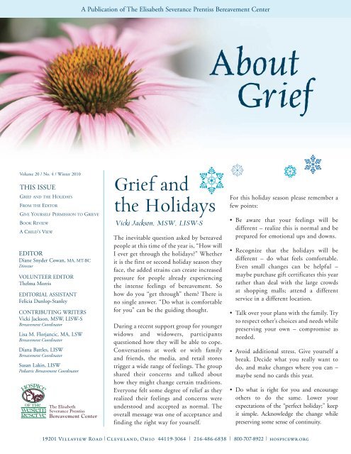 Grief and the Holidays - Hospice of the Western Reserve