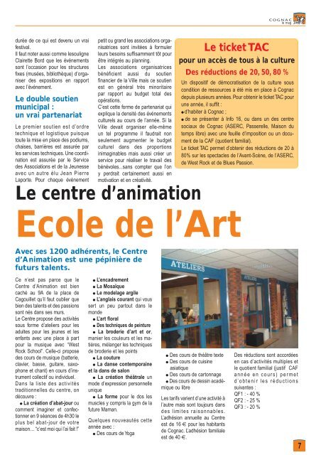 MAGAZINE MUNICIPAL D'INFORMATIONS - N ... - Ville de Cognac