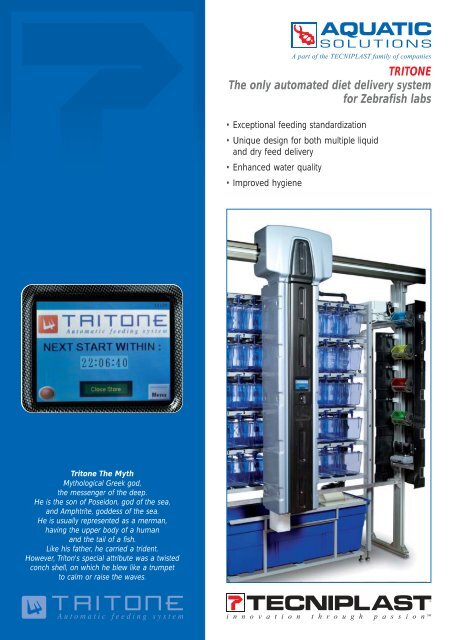 TRITONE The only automated diet delivery system for Zebrafish labs