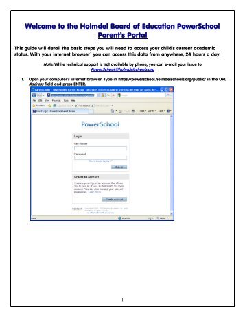 Parent Portal User Guide - Holmdel