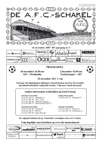14 november 2007 86e jaargang nummer 5 - AFC, Amsterdam
