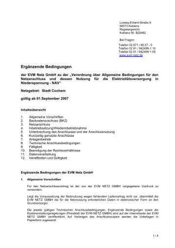 Download PDF: Ergänzende Bedingungen zur NAV - EVM Netz