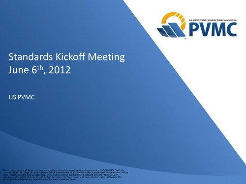 Standards Kick-off Meeting Presentation - PVMC