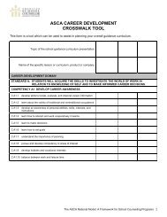 ASCA ACADEMIC DEVELOPMENT CROSSWALK TOOL
