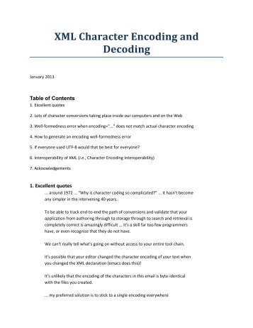 XML Character Encoding and Decoding - xFront