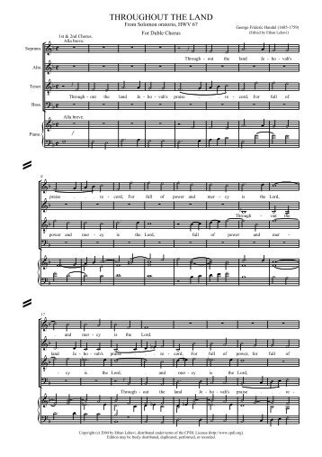 Throughout The Land - Free Sheet Music Downloads