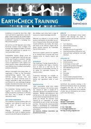 EARTHCHECK TRAINING