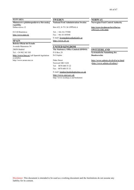 Compendium of National Regulations for FCM - Vmk