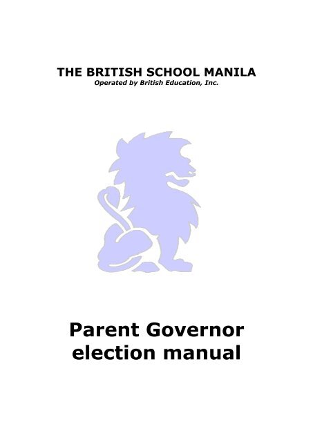 governors election - The British School Manila