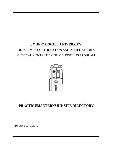 Practicum Internship Site Directory John Carroll University
