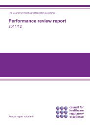 CHRE Performance review report 2011-12 - Professional Standards ...