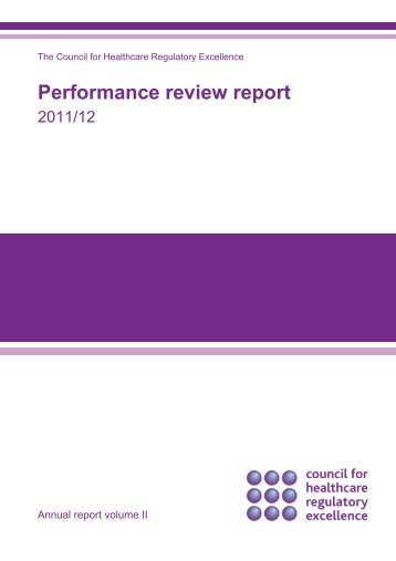 CHRE Performance review report 2011-12 - Professional Standards ...